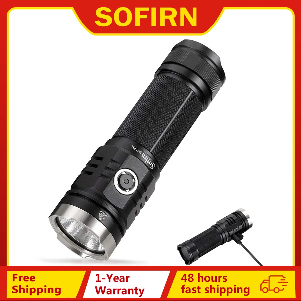 Sofirn SP33V3.0 3500lm Mạnh Đèn LED USB C Đèn Pin Sạc 26650 Ánh Sáng XHP50.2 Có Đèn Báo Nguồn