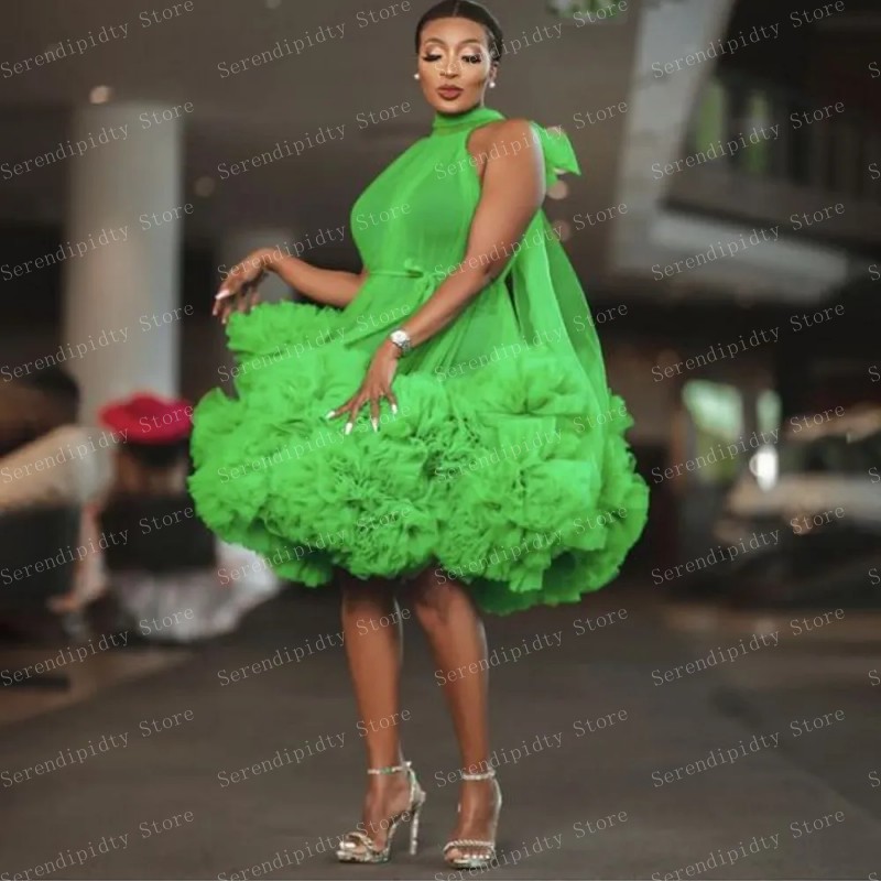 Serendipidty Halfter ärmellose maßge schneiderte Tüll Ballkleid maßge schneiderte immer hübsche Cocktail immer ziemlich flauschige Party kleid