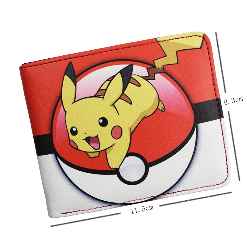 Cartera de dibujos animados MINISO Pikachu PU monedero corto de moda