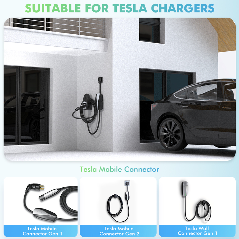 EVDANCE EV Suporte de cabo de carregamento para Tesla Model Y S X Suporte de parede com suporte de chassi Tesla Carregadores Suporte organizador de cabo