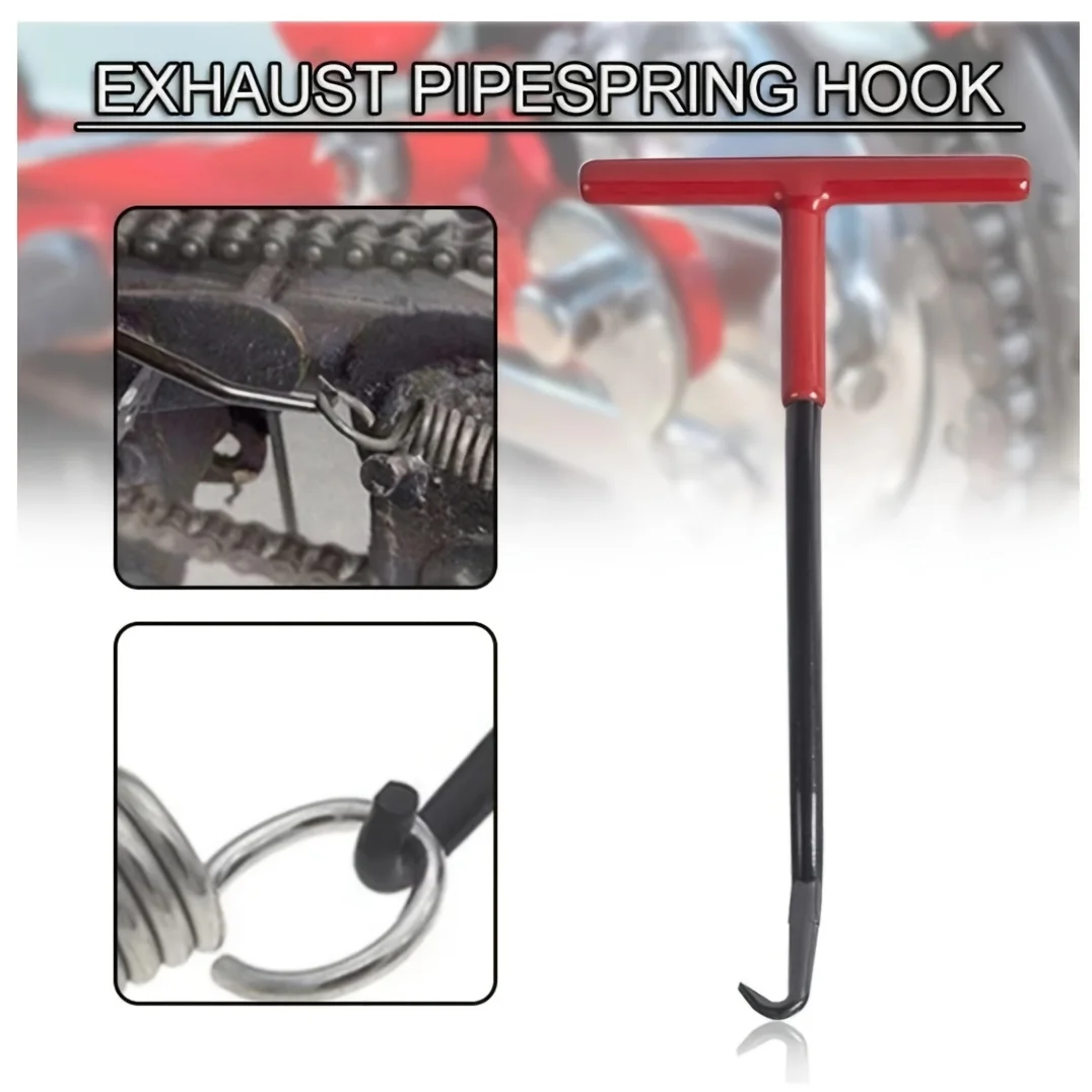Ferramenta extrator de mola de escape, snowmobile atv, silenciador de motocicleta, ferramenta de remoção, tipo alça t com revestimento de borracha