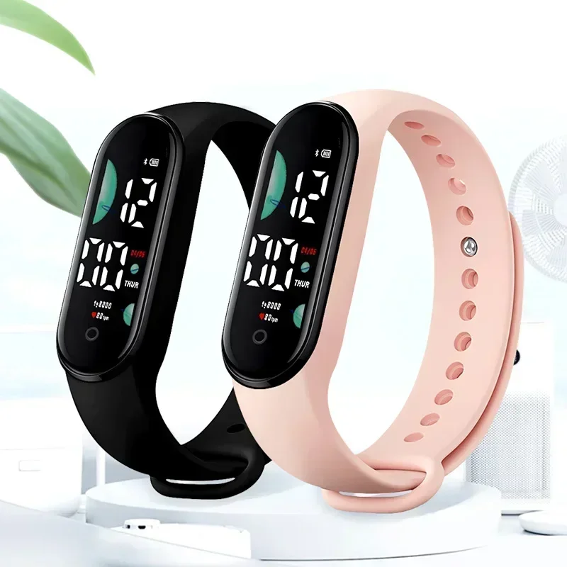Nuevo reloj deportivo de movimiento para mujer, reloj de pulsera Digital LED electrónico, reloj impermeable táctil de silicona Simple informal a la moda