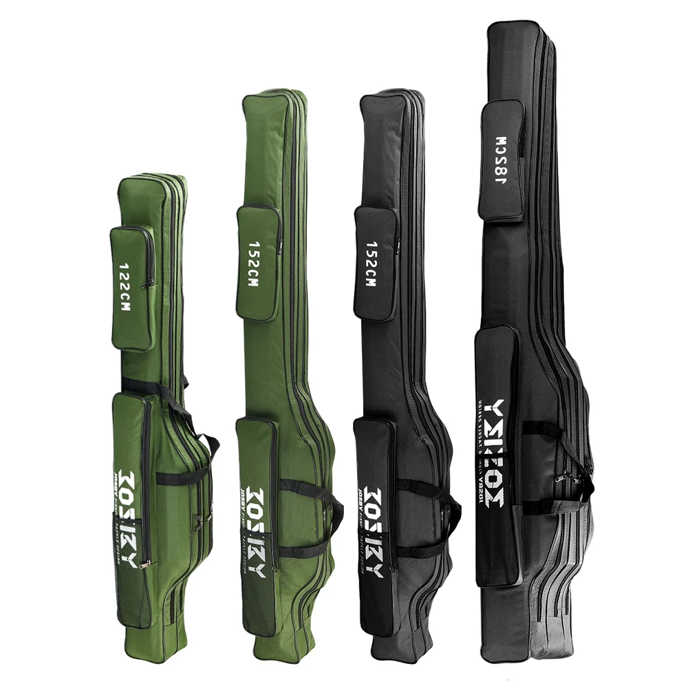 Portátil dobrável vara de pesca transportadora pólo de peixe carretel ferramentas saco de armazenamento caso 122cm / 152cm / 182cm