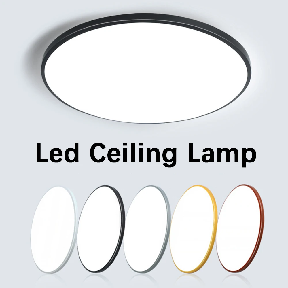 Luz de teto redonda LED para sala de estar interna, lâmpada moderna, quarto e banheiro, 18W, 27W, 36W, 220V-240V, IP55