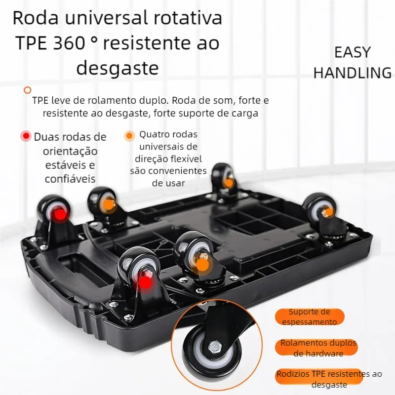 Carrinho de transporte dobrável dobrável pequeno Carrinhos de mão Carrinho de transporte retrátil Portátil Carrinho de carga silenciosa Ferramentas de manuseio de materiais