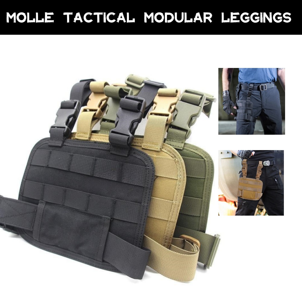 Plataforma de queda de perna MOLLE Painel de queda de perna ajustável Equipamento MOLLE de coxa com cinto ajustável e alças de coxa
