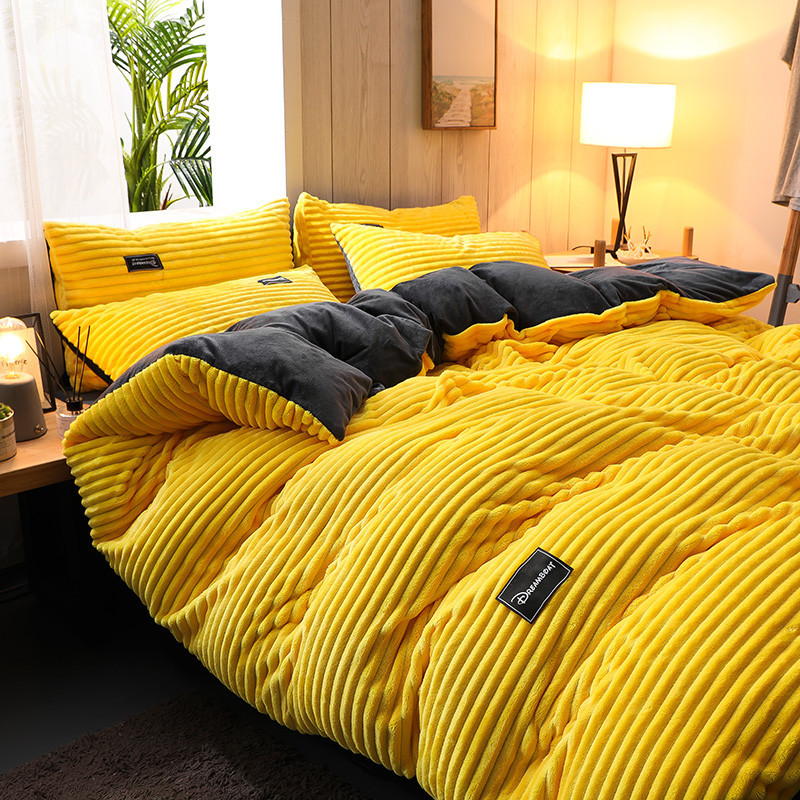 Funda nórdica de terciopelo de Color sólido grueso para invierno, juego de cama cálido, funda de edredón doble suave, funda de edredón doble Queen King 220*240