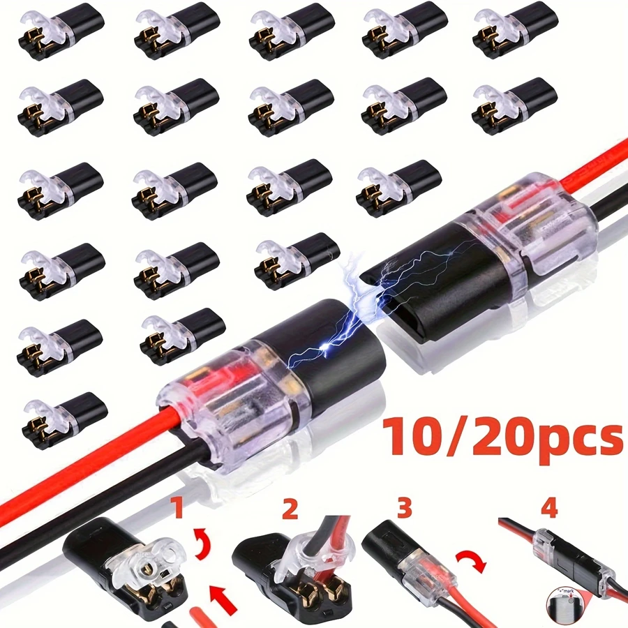 10-50 Uds. Conector eléctrico impermeable de 2 pines Cable de coche conector eléctrico automotriz conexión de Terminal de tira