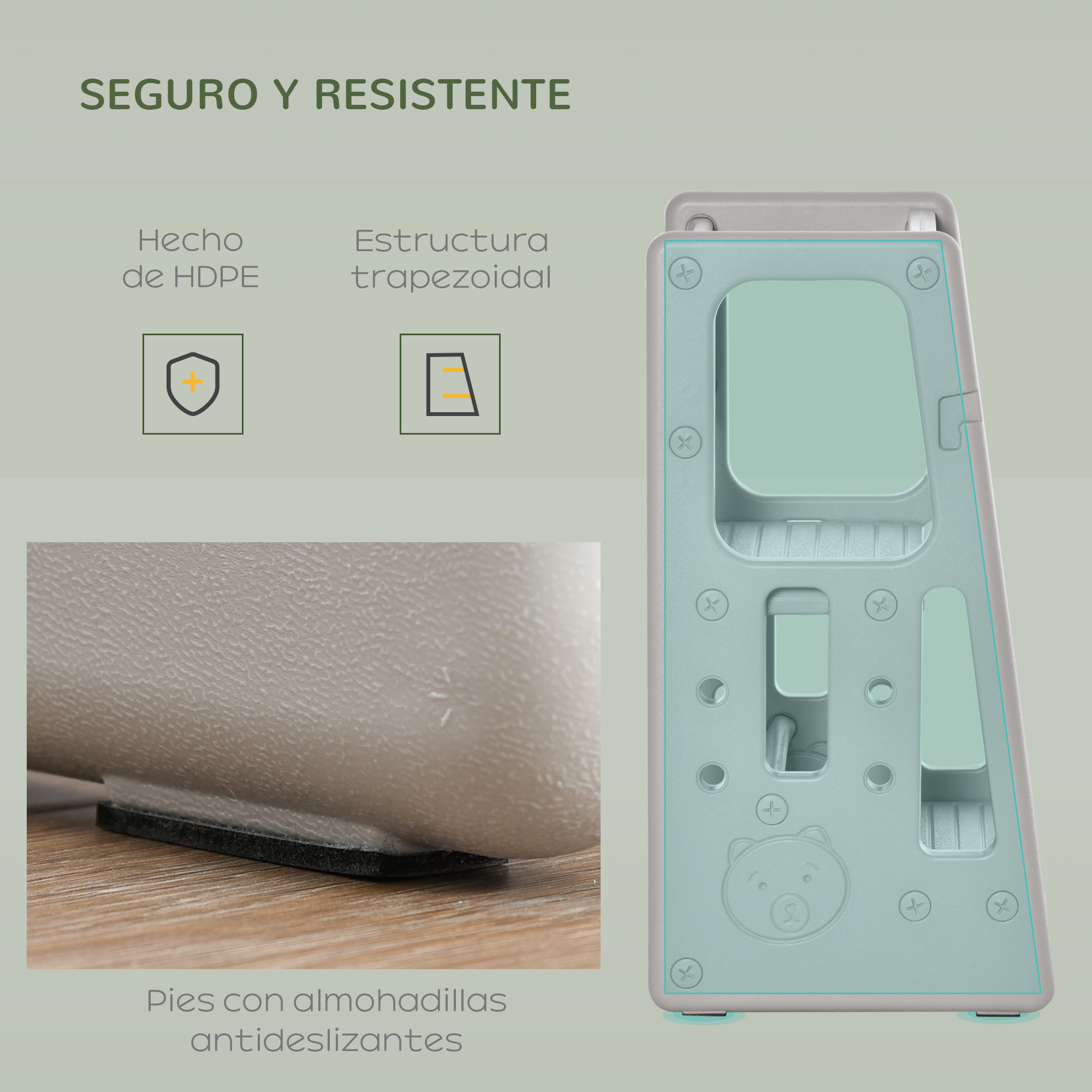 HOMCOM Torre de Aprendizaje para Niños con Altura Ajustable 47x47x90 cm Gris