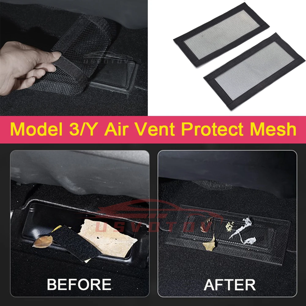 Capa de saída de ar para tesla modelo 3 y juniper sob o assento anti-bloqueio poeira rede protetora acessórios de modificação interior do carro