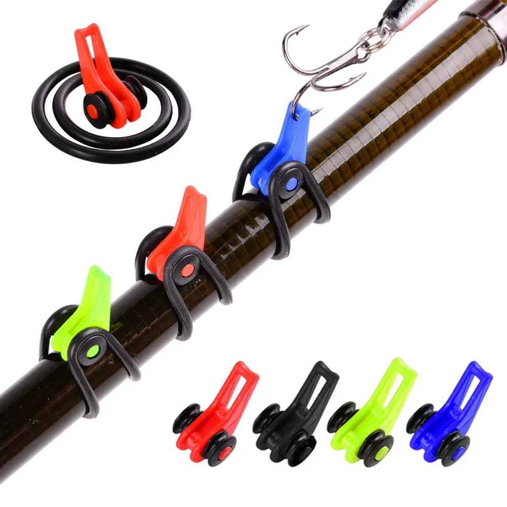 10 pz/lotto Canna Da Pesca Pole Gancio Keeper - Anello Sicuro In Silicone Iso Tenere Esche e Maschere per la Pesca Sicura e Facile