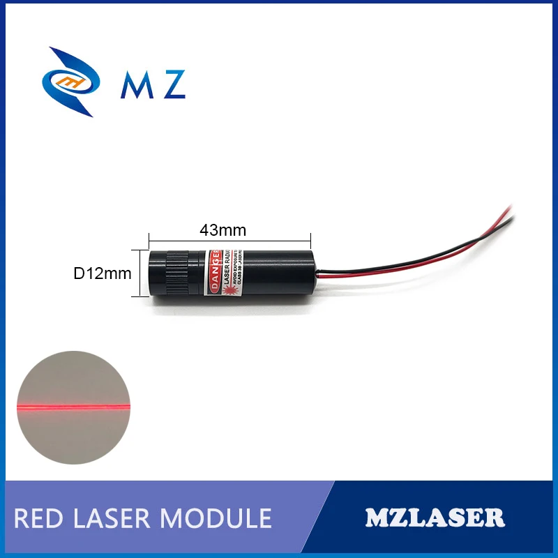 Hot Selling Compact Adjustable Focusing 635nm 1mw Lower Power Class II 3V 5V 12V 24V Red Line Laser Diode Module Industrial