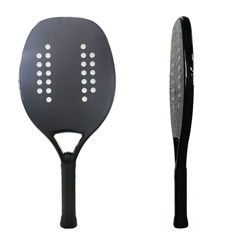 HOOWAN BLACKSHARK ไม้เทนนิสชายหาดคาร์บอน UD กราไฟท์พื้นผิวหยาบนุ่มสีขาว EVA Core แร็กเก็ตเทนนิสชายหาด 22 มม.