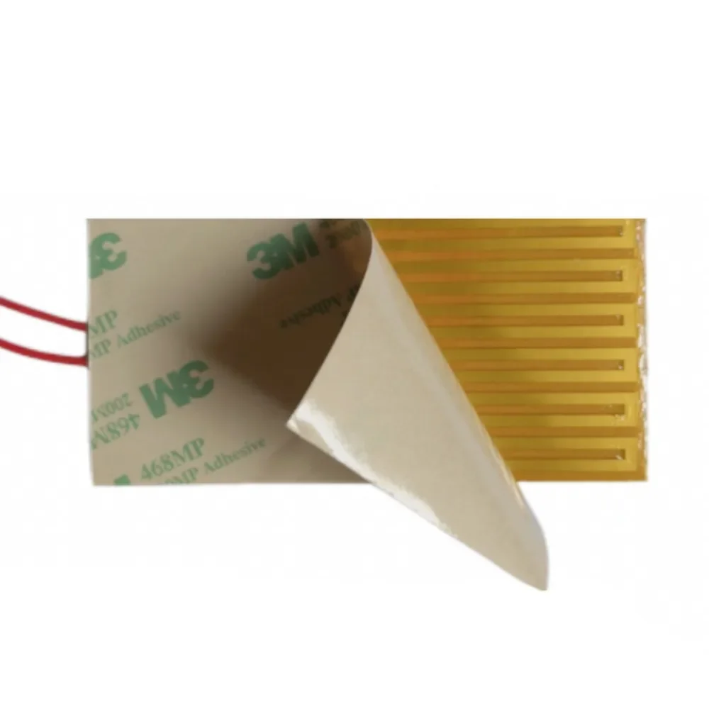 14-300mm 12V 24V Eeletric PI Polyimide เครื่องทําความร้อนฟิล์มองค์ประกอบความร้อนด้วยกาวสําหรับ 3D เครื่องพิมพ์ถังน้ํามันรถละลายน้ําแข็ง Defoging