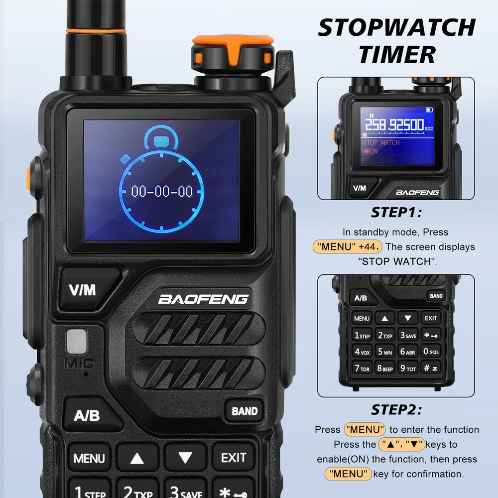 2024 NUOVO Baofeng K5PLUS 10W walkie-talkie multi-banda UHF VHF colore grande schermo 999CH 2500mAh radio amatoriale