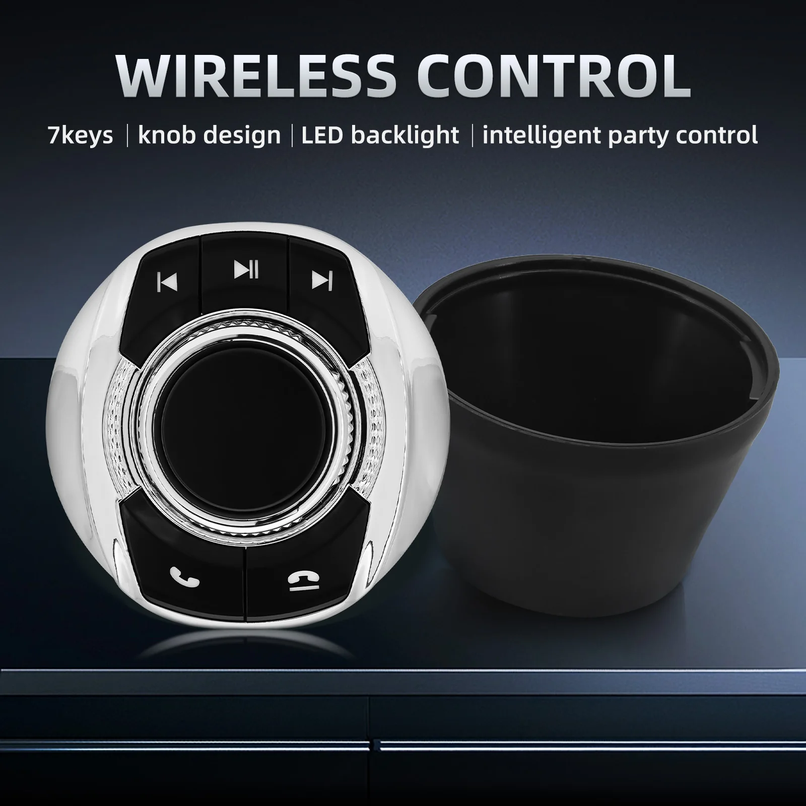 Universal Cup Form Drahtlose Auto Lenkrad Mit LED-Licht 8-key-Bedienung Tasten Für Android Multimedia Navigation Player