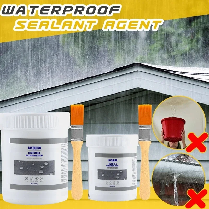 Agente sellador de revestimiento impermeable, pegamento de pasta Invisible transparente con cepillo, reparación adhesiva, techo del hogar, baño, 30/100/300g