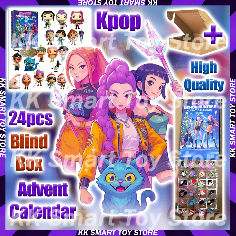 В наличии Рождество Kpop Demon Hunting 24 шт. Адвент-календарь-сюрприз слепая коробка K pop куклы коробки на Хэллоуин фигурки подарки детские игрушки