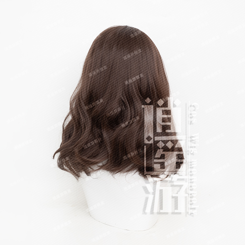 コスプレ用合成かつらとかつらキャップ,バーメイドデミ,耐熱性,茶色,白,アニメ,ハロウィーンパーティー,ID v,40〜45cm