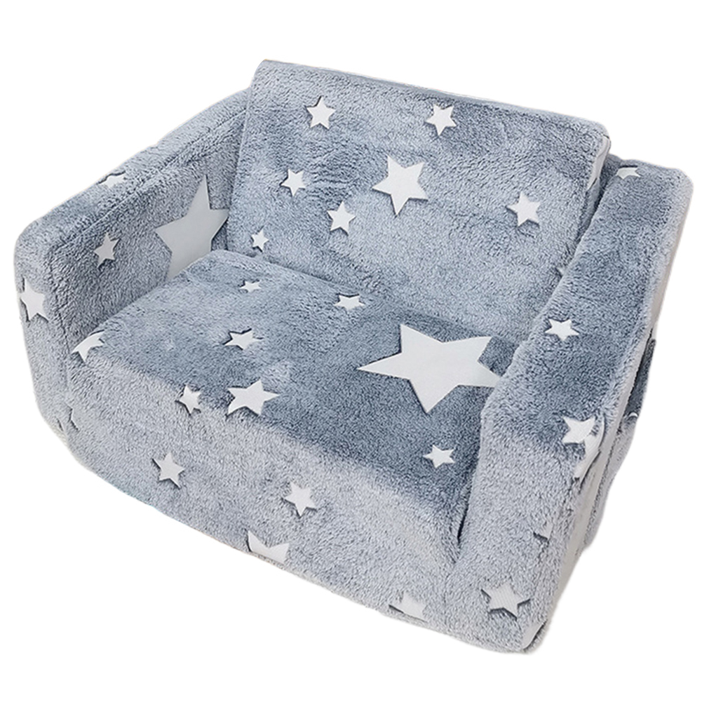 Comfy Toddler Chair Folding Out Glow in The Dark Extra Soft Open Couch Star Glow in The Dark Toddler Couch for Playroom Bedroom
