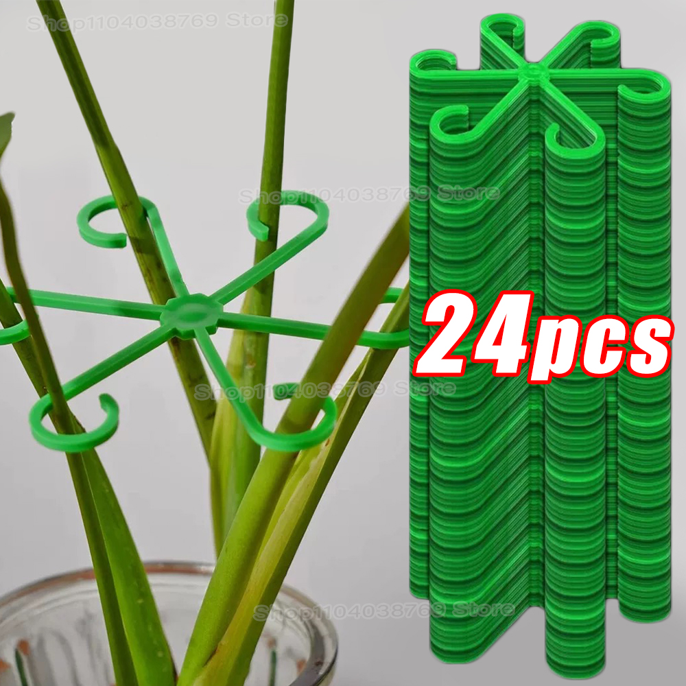 Estacas de soporte para tallo de planta de flores, marco de soporte para planta de interior trepadora, enrejado de estaca para jardín de plástico, soporte para plantas de interior, aros