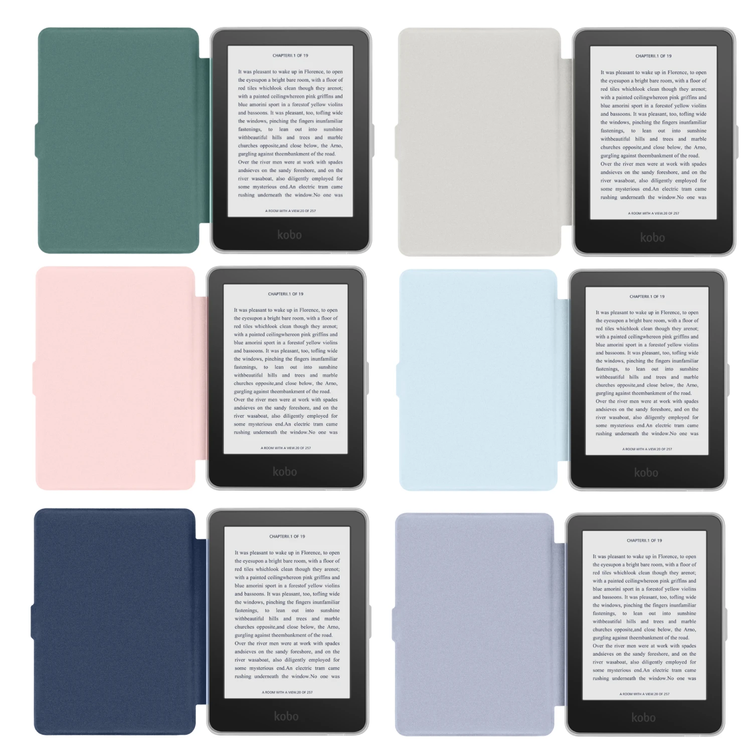 Funda de cuero PU para Kobo Clara BW, Clara Colour y 2E con cubierta trasera de acrílico transparente y protector de pantalla, función de auto encendido/apagado, cierre magnético, funda para lector electrónico de 6‘’