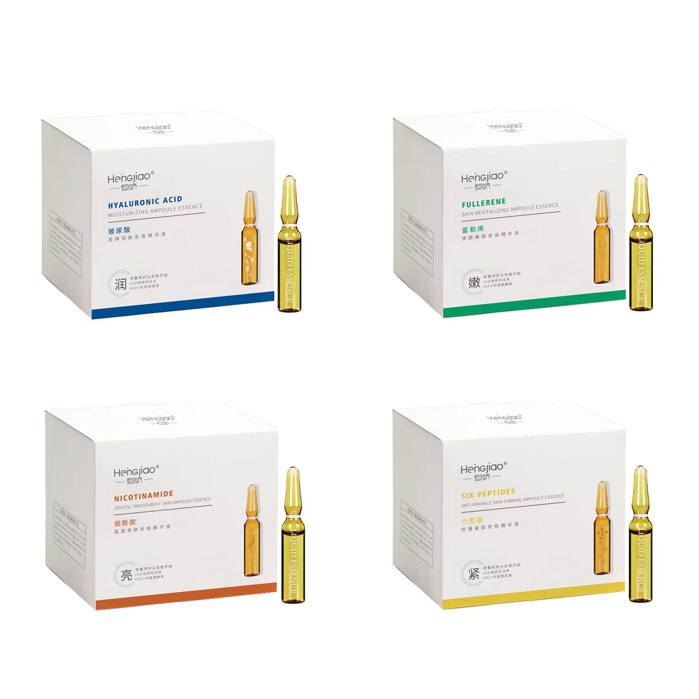 28 botellas de ampolla de ácido hialurónico fullereno, suero facial que reduce los poros, nicotinamida antiedad, blanqueamiento, hidratante, arrugas