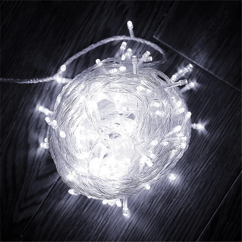 LED Fairy Strings Light กันน้ํากลางแจ้ง Garland EU 220V 5M 10M 40/100Led สําหรับคริสต์มาสปาร์ตี้งานแต่งงานวันเกิดโคมไฟตกแต่ง