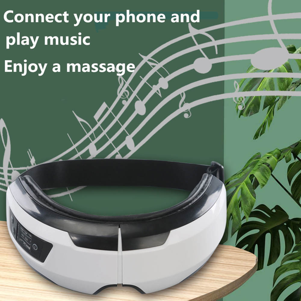Masajeador ocular inteligente con vibración, instrumento para el cuidado de los ojos con Airbag 5D, Bluetooth, compresa caliente, gafas, máscara para dormir y fatiga