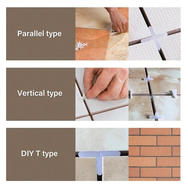 100 ชิ้น 1/1.5/2/2.5/3 มิลลิเมตร Cross Tile Spacers, reusable เซรามิค Tiler Leveling System สําหรับพื้นระยะห่างเครื่องมือก่อสร้าง