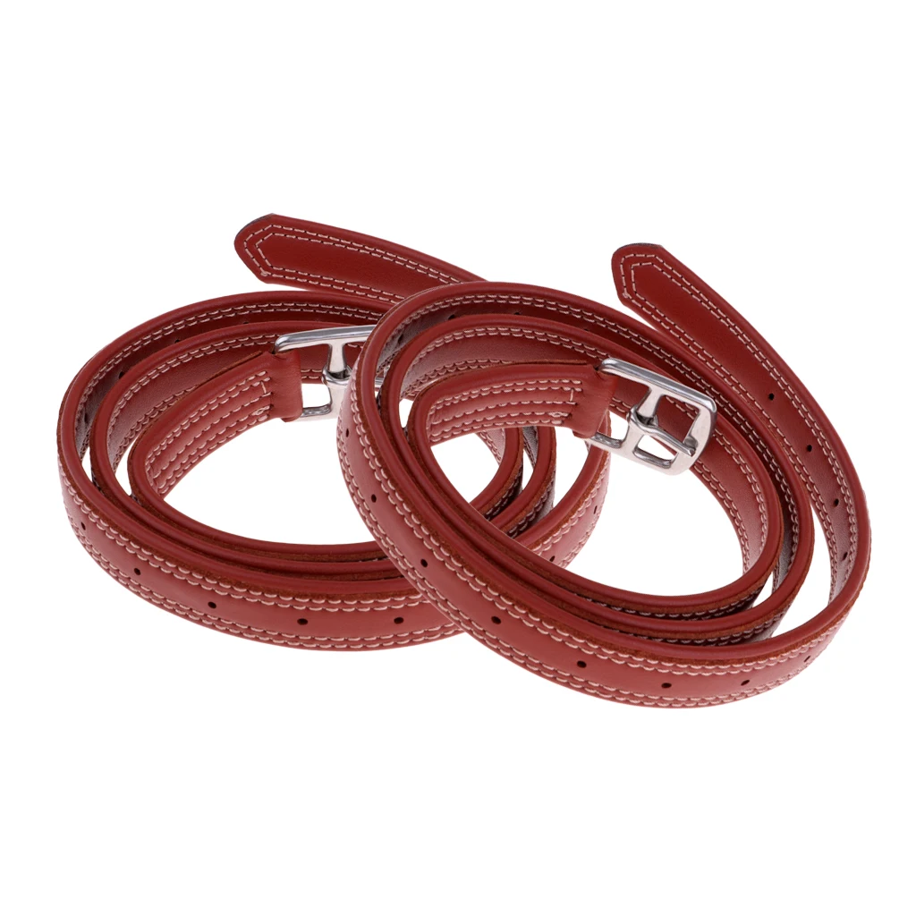 2 pezzi in pelle con staffa inglese con fibbie in acciaio inossidabile, attrezzatura per equitazione con stabilità di lunghezza 1,35 m, attrezzatura equestre