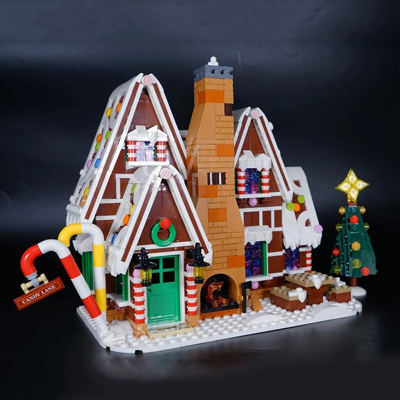 Creative Mini Christmas Gingerbread man House Building Blocks Hut ชุดประกอบอิฐของเล่นวันหยุดของขวัญเด็กสาวเด็กผู้ใหญ่