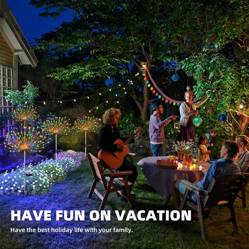 60/90/120/150/200LED Solar al aire libre hierba globo diente de león impermeable Flash cadena luz césped fuegos artificiales lámpara jardín decoración de Navidad