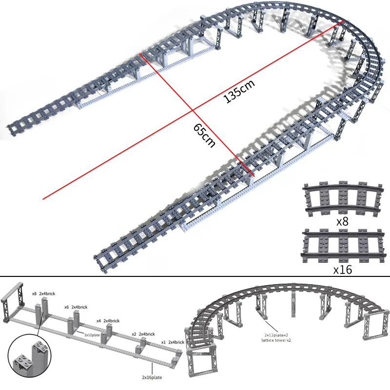 MOC รถไฟอุโมงค์ทางเข้าชุดรถไฟเมืองคอนเทนเนอร์ชุดถังน้ํามัน Mountain รถไฟติดตามไฟจราจร Leduo บล็อก