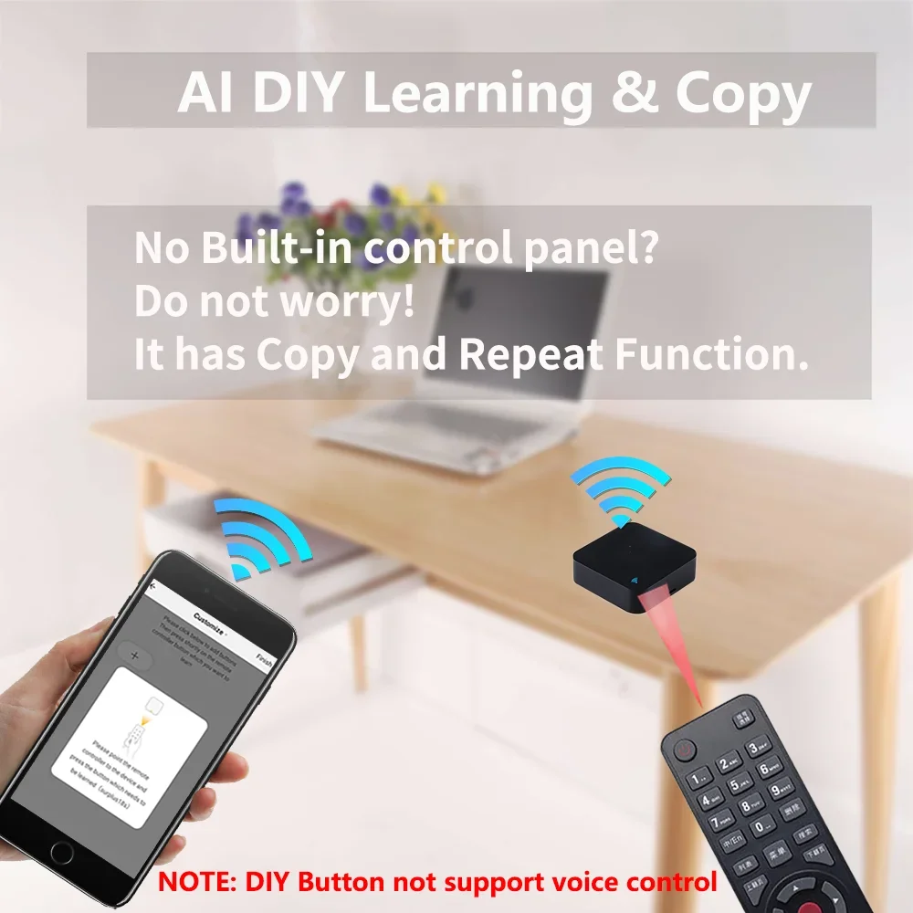 Télécommande Tuya Smart IR pour Smart Home, Smart Life, Tournesol, Remplacer TV, DVD, AUD, AC, Télécommande par Alexa, Google Home