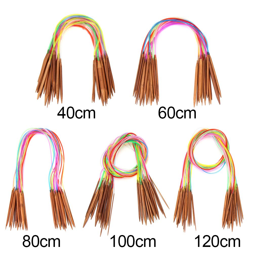 18 размеров/комплект, бамбуковые круговые спицы для вязания