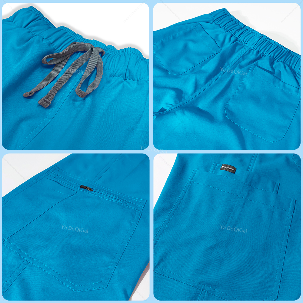 ใหม่ Jogger ผู้หญิงผู้ชาย Medical Scrub กางเกงทํางาน Unisex ยืดกางเกงความงาม Clinic Doctor พยาบาลกางเกง