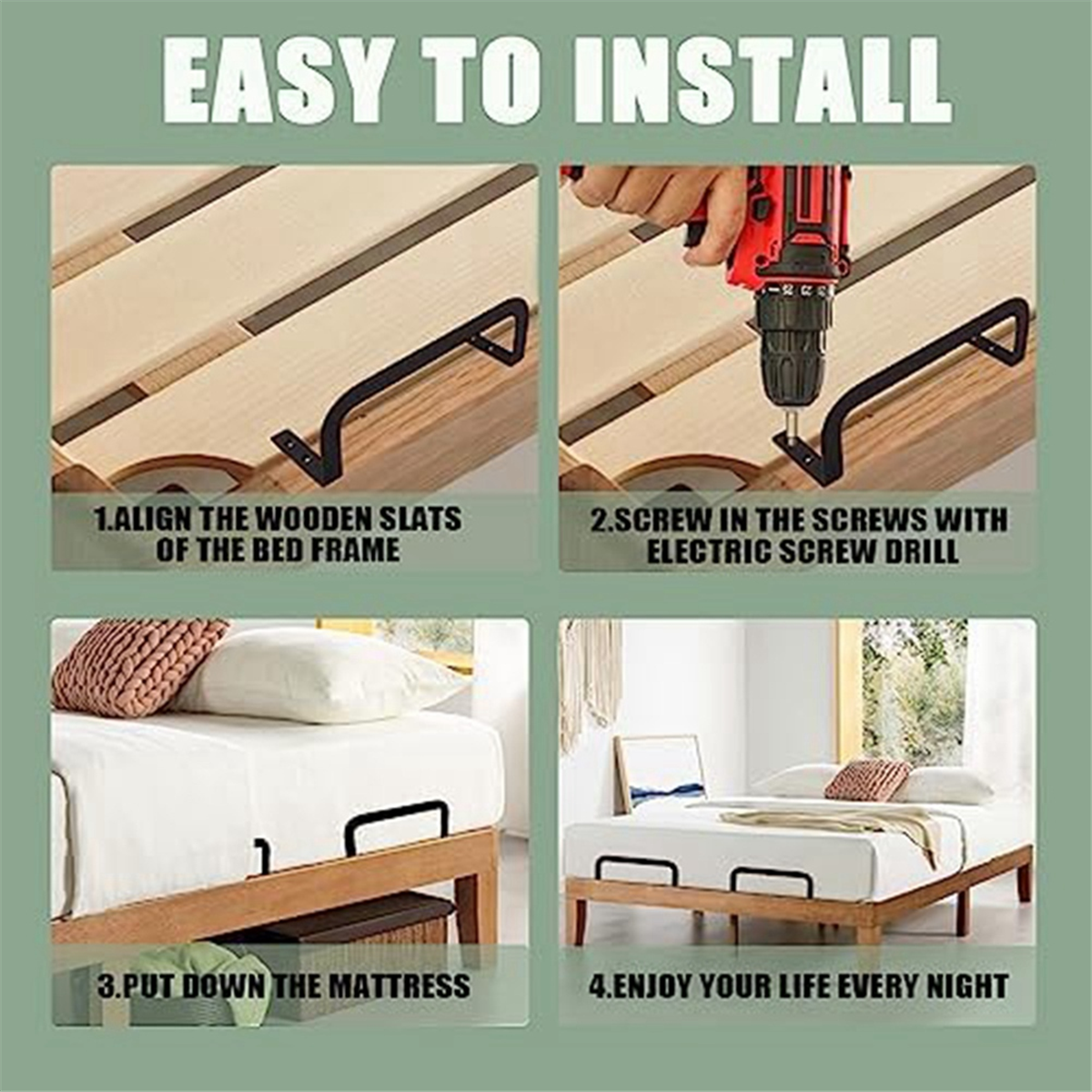 Metal Colchão Retainer Bar para camas ajustáveis, Slide Stopper, Manter Colchão de Deslizar, 2pcs