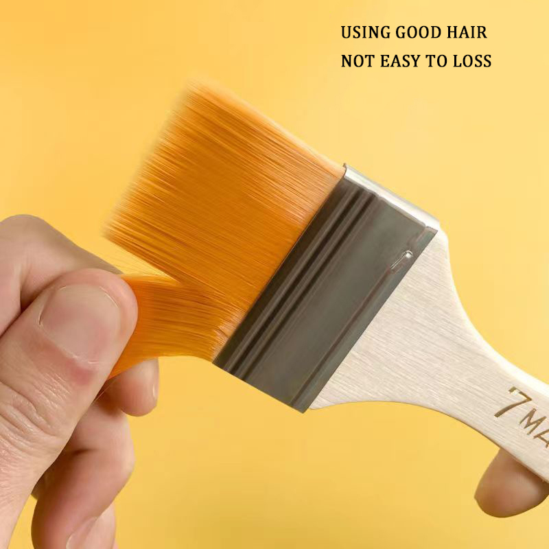 Набор из 7 плоских кистей для рисования из мягкого нейлона для волос