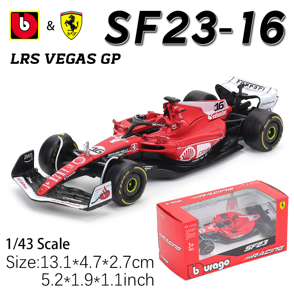 Bburago 1:43 2024 2023 F1 Scuderia Ferrari SF24 SF23 # 16-delecler # 55sainz jr legering luxe auto gegoten automodel speelgoedserie