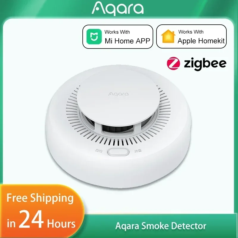 Aqara Новая дымовая сигнализация Smart Zigbee 3,0 детектор дыма пожарная защита домашняя охранная сигнализация звуковая световая сигнализация с Homekit Mi Home