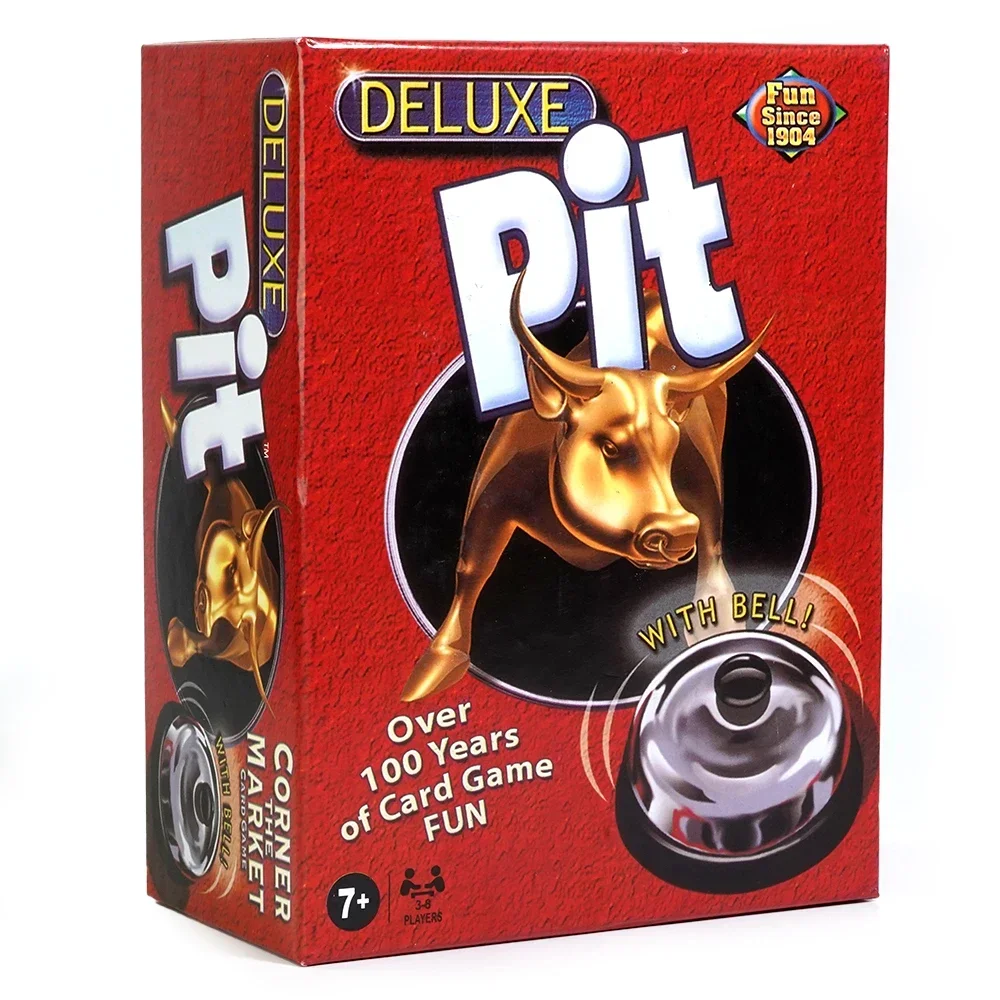 The Pit Game Deluxe pour les 7 ans et plus, jeu de société, contient 74 cartes tonifiées, cloche et règles