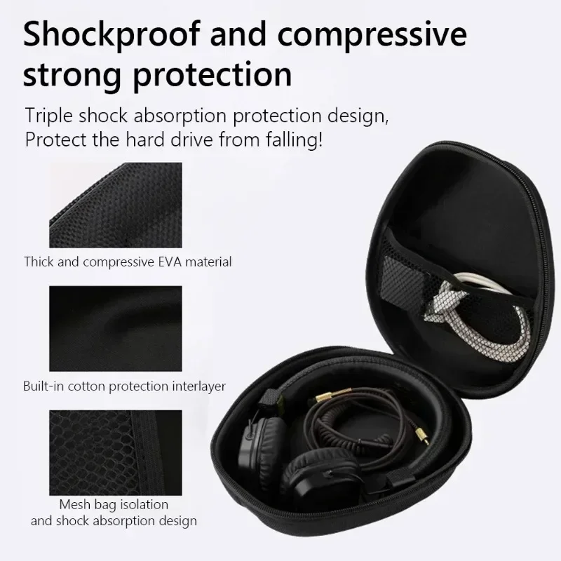 หูฟังกรณี EVA Hard SHELL ชุดหูฟังกล่องป้องกันหูฟังกระเป๋าถือสําหรับ Xiaomi Audio-Technica ไร้สายกระเป๋า