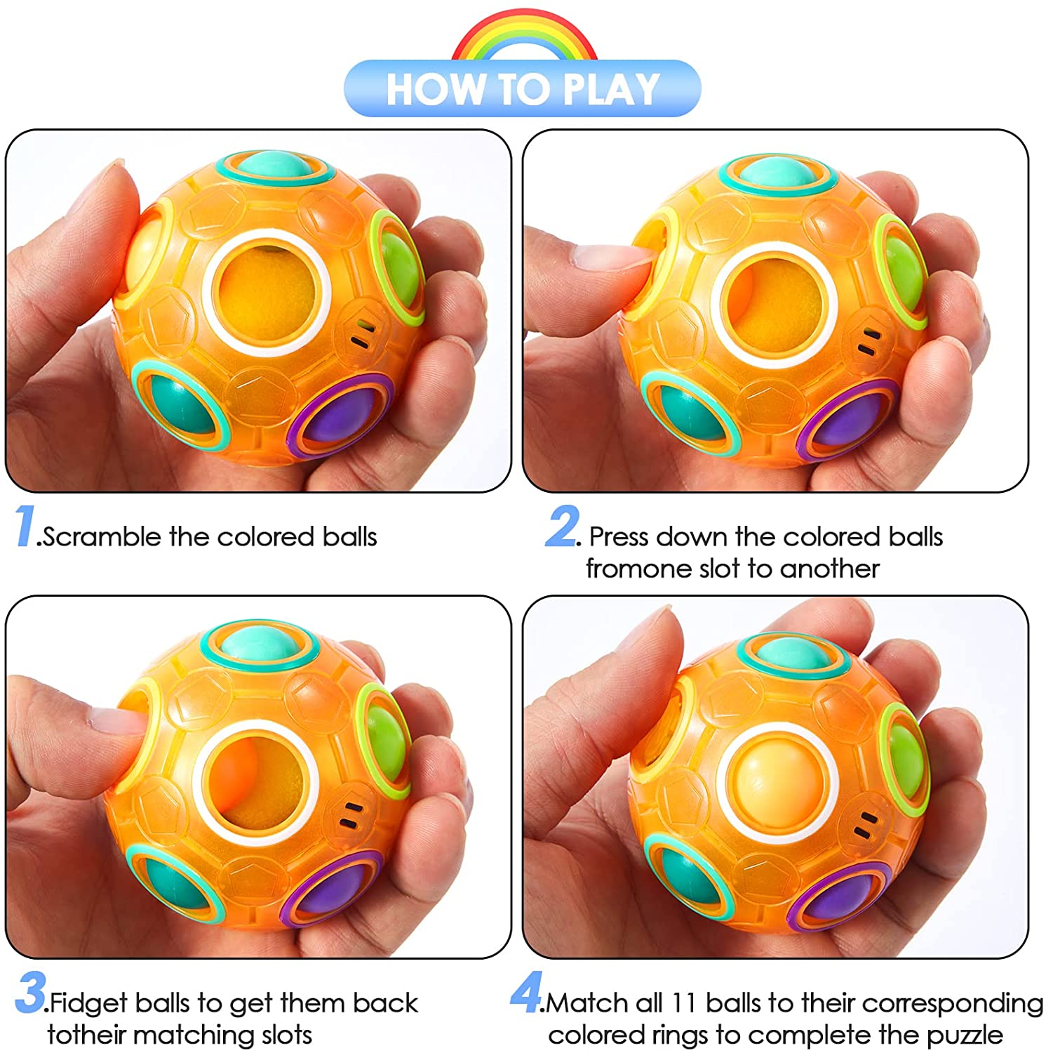 Magic Rainbow ปริศนาความเร็ว Cube Ball สนุกความเครียด Reliever สมอง Teaser การจับคู่สี 3D ปริศนาของเล่นเด็กวัยรุ่นผู้ใหญ่