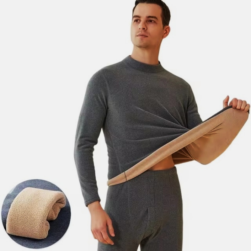 Nowa zimowa bielizna termiczna męska Mock-neck pierwsza warstwa 2 sztuki pod majtki i podkoszulki utrzymuj ciepłą odzież elastyczna L-4XL