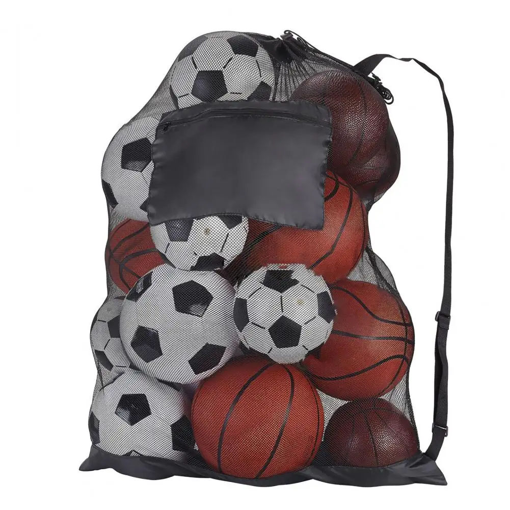 Drawstring กีฬาลูกกระเป๋าฟุตบอลตาข่ายกระเป๋าบาสเกตบอลกระเป๋าเป้สะพายหลังฟุตบอลฟุตบอลวอลเลย์บอลลูกกระเป๋าเก็บอุปกรณ์ว่ายน้ํากระเป๋า