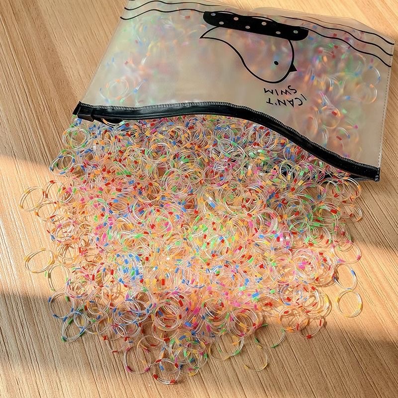 800 pçs meninas faixa de borracha descartável não machuca o cabelo pequenas crianças scrunchies cabeça corda bonito bebê cor cocar