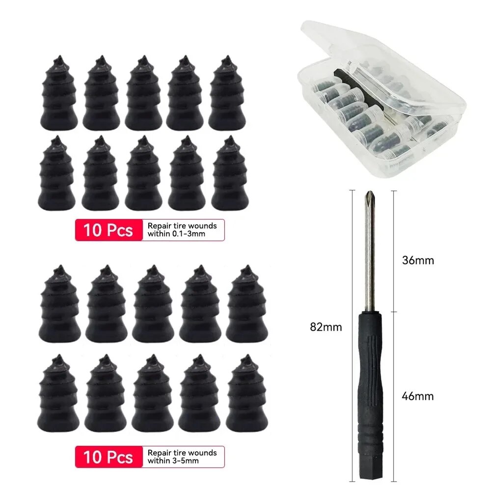 21-10PCS Vakuum Auto Reifen Reparatur Gummi Nagel Set Universal Reifen Schraube Tubeless Reparatur Werkzeuge Zubehör Kit für motorrad Lkw