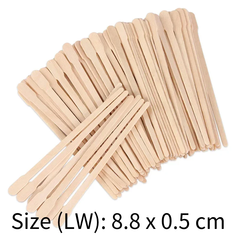 แท่งแว๊กซ์กำจัดขนตามร่างกาย100ชิ้นไม้พายแว๊กซ์ขนคิ้วขนาดเล็กไม้ปัดคิ้วบาร์ขนาดเล็ก