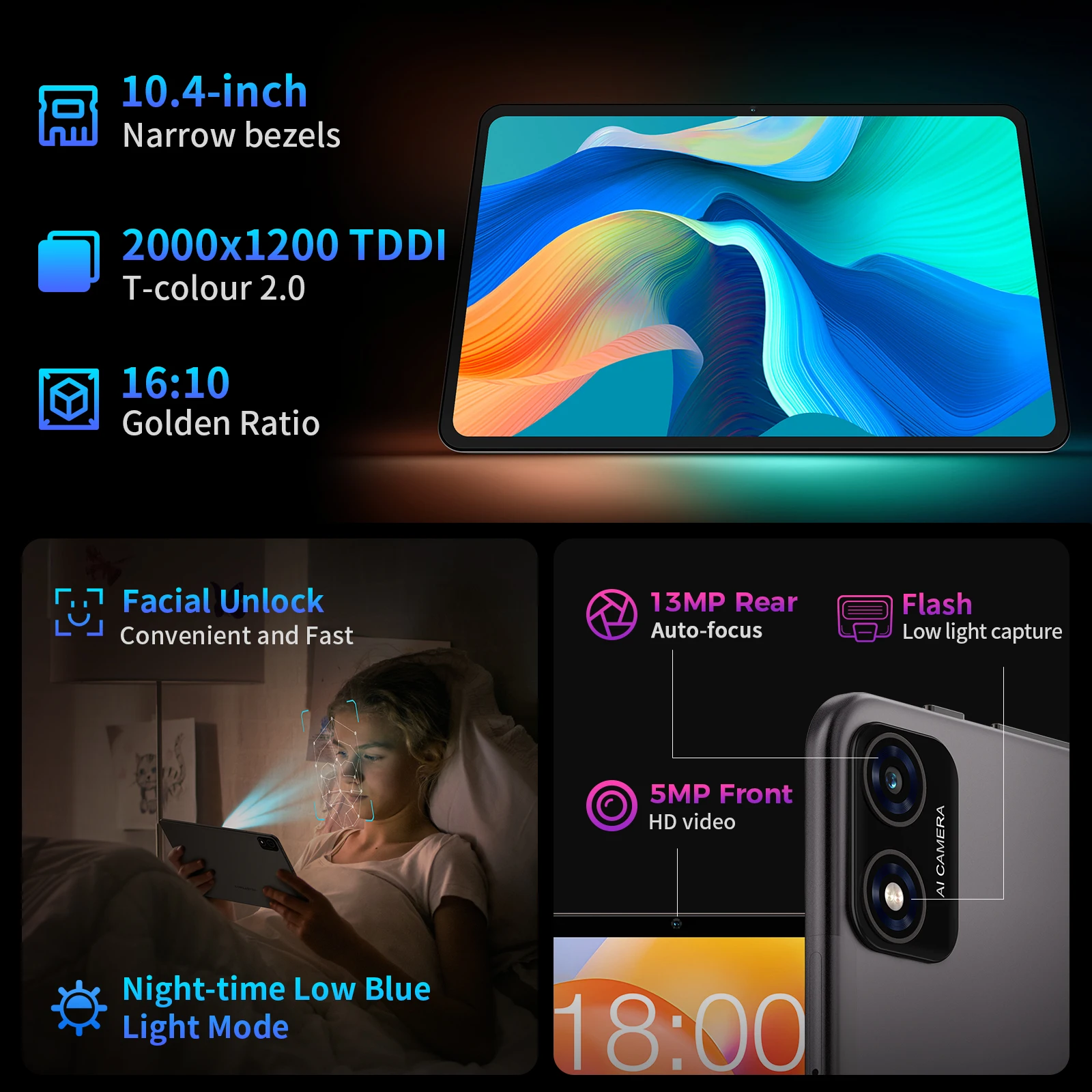 Teclast t40s 128 Zoll Tablet max 16GB RAM 2000 GB ROM MT8183 Octa-Core 1200x2k fhd 13mp/5mp Typ-C GPS Android 12